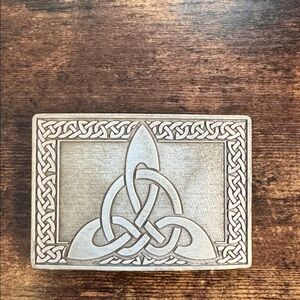 Pewter Rectangular Celtic Knot Belt Buckle/Kilt